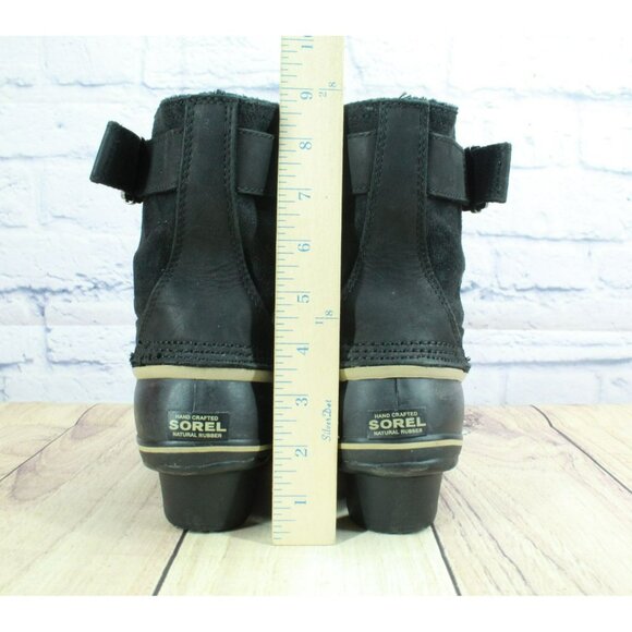 Sorel Fancy Lace II Black Suede Waterproof Insulated Winter Boots Size 10 - Picture 6 of 9